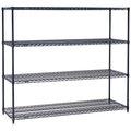 Nexel Nexelon Wire Shelving, Blue Epoxy, 72W X 14D X 74H 14727N